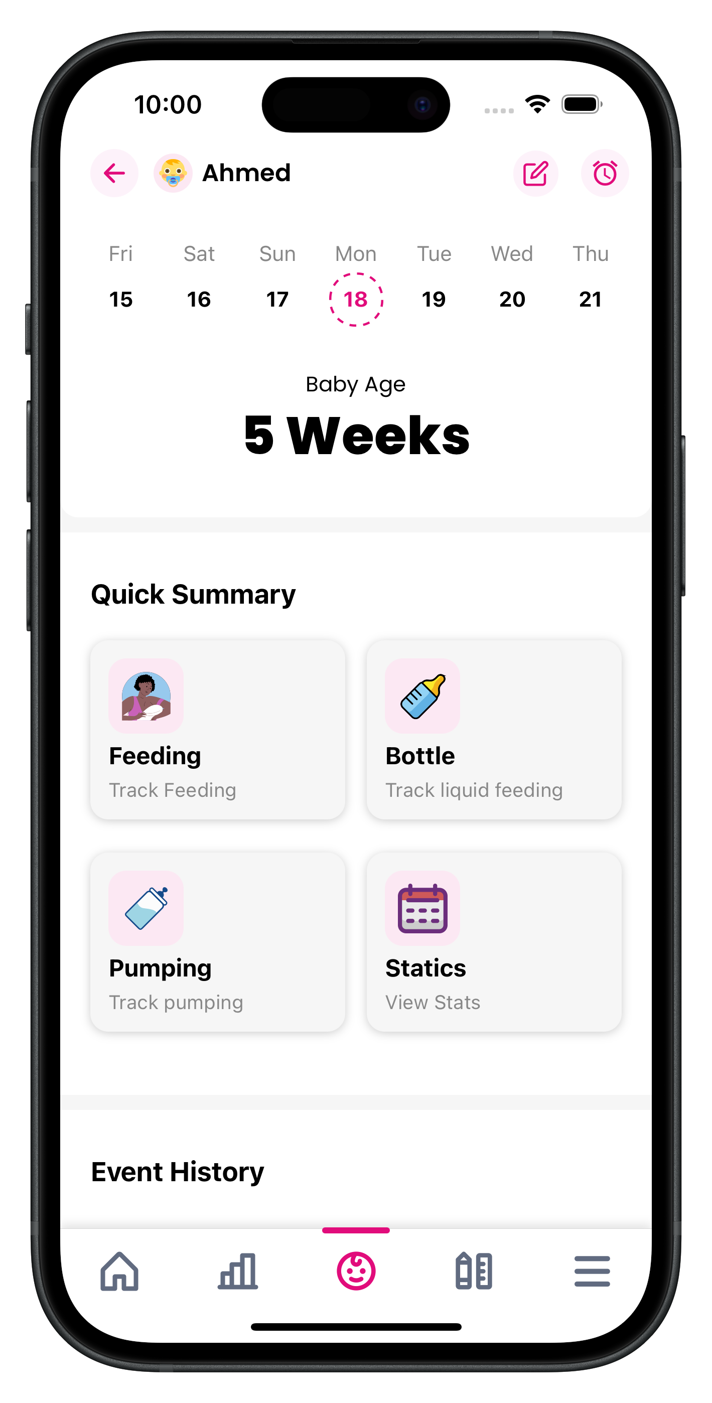 Baby Age Tracking - 5 Weeks